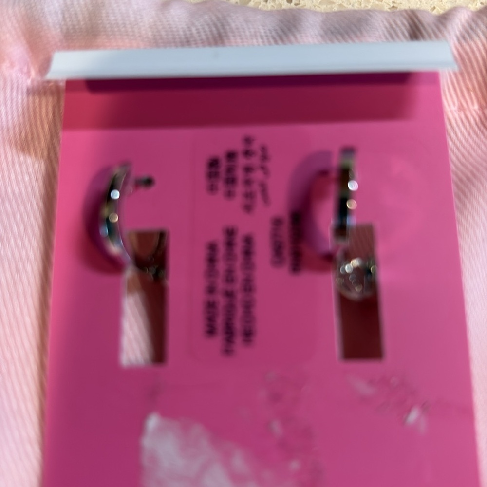 kate spade NWT Sparkling Cubic Zirconia Drop Hoop Earrings - Picture 4 of 4